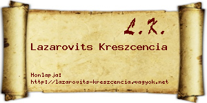 Lazarovits Kreszcencia névjegykártya